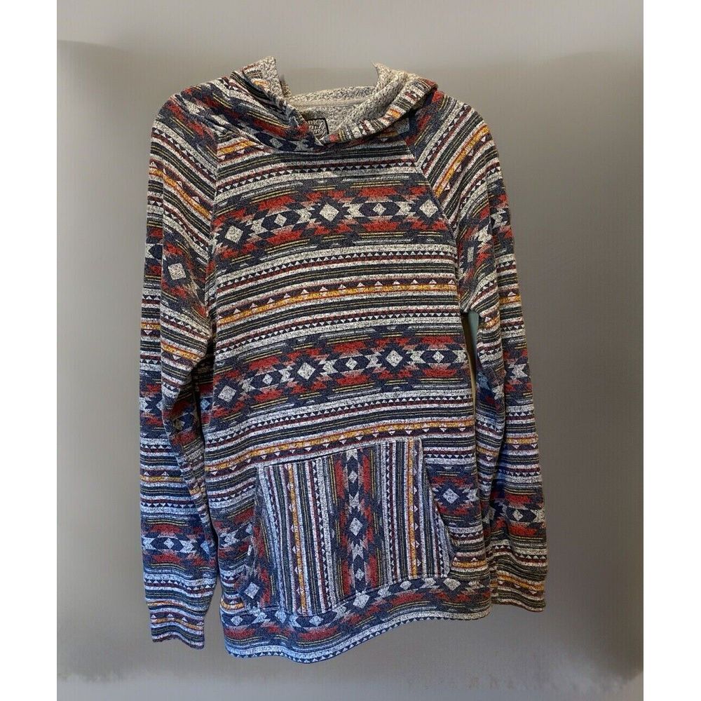 Brooklyn Cloth Women's Size M Long Sleeve Hoodie Aztec Southwestern Tunic Pocket